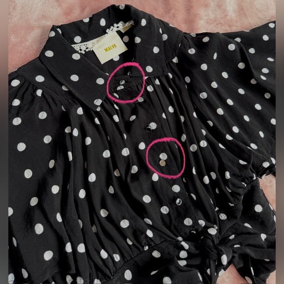 ANTHROPOLOGIE - Maeve Canna Polka Dot Crop Tie Top - Picture 9 of 9